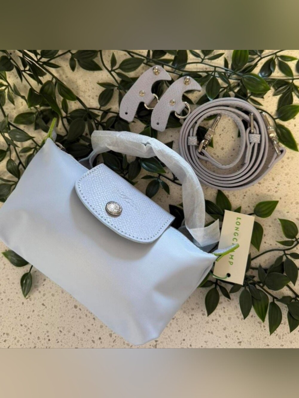Longchamp baby blue shoulder bag
